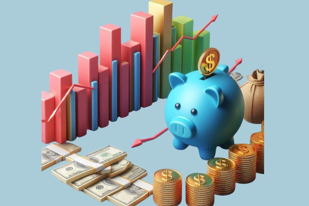 Um gráfico tridimensional que compara os custos do marketing de afiliados tradicional com os do Bum Marketing. O gráfico visualiza de maneira clara e detalhada as variações nos investimentos necessários para cada tipo de marketing, destacando a facilidade e acessibilidade do Bum Marketing.